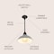 Jonathan Y Jasper 12.25" 1-Light Farmhouse Industrial Indoor/Outdoor Iron LED Pendant, Gray JYL7611D - alternate 7