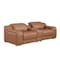 Homeroots 89in Cognac and Silver Italian Leather Power Reclining Loveseat With Storage 633759 - alternate 7