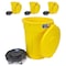 Magnum Tool Yellow 55 Gallon Trash Can Set (Trash Can, Quiet Dolly, and Reinforced Lid) (4 Set) CMTC-CLD0-55Y04 - alternate 1