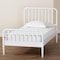 Baxton Studio Lucera Mid-Century White Twin Size Bobbin Bed 257-14013-ZORO - alternate 7