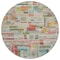 Homeroots 8' Terra Cotta Green And Brown Round Striped Washable Indoor Outdoor Area Rug 603523 - alternate 8