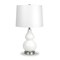 Homeroots 21" White Glass Gourd Table Lamp With White Drum Shade 524405 - alternate 6