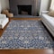 Homeroots 5' X 8' Navy Blue Brown And Beige Floral Washable Indoor Outdoor Area Rug 605432 - alternate 6