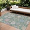 Homeroots 9' X 12' Sage Ivory And Pink Floral Washable Indoor Outdoor Area Rug 605335 - alternate 1