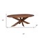 Homeroots 92" Brown Solid Wood Cross Leg Base Oval Dining Table 635808 - alternate 6