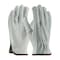 Pip Leather Drivers Gloves, Cowhide, Shirred Slip-On, Keystone Thumb, Gunn Cut, Gray, M 12 PK 68-161SB/M - alternate 3