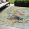 Homeroots 5' X 8' Ivory Blue And Yellow Abstract Washable Indoor Outdoor Area Rug 577963 - alternate 1
