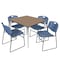 Regency Square Kahlo Breakroom Table W/ 4 Zeng Stack Chairs, 48 in W, 48 in L, Noble Oak TPL4848NOCM44BE - alternate 1