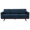 Leisuremod Chester Modern Leather Sofa with Birch Wood Base, Navy Blue CS83NBU-L - alternate 8