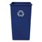 Rubbermaid Commercial 50 gal Square Recycling Bin, Satin Alum/Satin Alum, Plastic FG395973BLUE - alternate 1