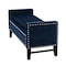 Homeroots 50" Navy Blue and Black Upholstered Velvet Bench with Flip top 530656 - alternate 6