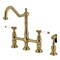 Kingston Brass Bridge Kitchen Faucet with Brass Sprayer, Brushed Brass KS1277BPLBS - alternate 1