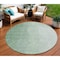 Homeroots 8' Artichoke Green And Fern Green Round Abstract Washable Indoor Outdoor Area Rug 588222 - alternate 1