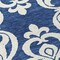 Homeroots 8' Navy Blue And Ivory Round Damask Washable Indoor Outdoor Area Rug 614445 - alternate 7