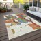 Homeroots 5' X 8' Ivory Pink And Green Abstract Washable Indoor Outdoor Area Rug 599581 - alternate 4