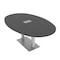 Skutchi Designs Boval Conference Table With Power Unit, 48 in W, 84 in L, Grey HAR-BOVL-48X84-DOU-WA7949-ESIL - alternate 1