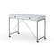 Homeroots 43" White and Silver Writing Desk With Two Drawers 543792 - alternate 6