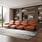 Homeroots 169" Camel Top Grain Leather Reclining Metal USB Sofa 720354 - alternate 7