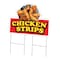 Signmission Chicken Strips Die Cut Yard & Stake outdoor plastic coroplast window, C-DC-2436-Chicken Strips19 C-DC-2436-Chicken Strips19 - alternate 1