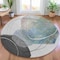 Homeroots 8' Ivory And Gray Round Abstract Washable Indoor Outdoor Area Rug 630953 - alternate 6