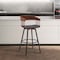 Armen Living Athena 27in Swivel Walnut Wood Counter Stool in Black Faux Leather with Black Metal LCATBAWABLK26 - alternate 8