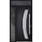 Vdomdoors Steel Door Deux 6500 Black Sidelight and Transom Window Stainless Inserts Single Modern Painted-W36 DEUX6500EXD-BLK-W36+12 x H80+16-Left-hand Inswing - alternate 5