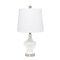 Homeroots 23" White And Silver Glass Gourd Table Lamp With White Drum Shade 643355 - alternate 3