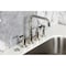 Kingston Brass Bridge Kitchen Faucet with Brass Sprayer, Polished Nickel KS8286CKLBS - alternate 6