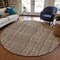 Homeroots 8' Taupe Brown And Ivory Round Striped Washable Indoor Outdoor Area Rug 597441 - alternate 8