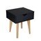 Homeroots 18" Black One Drawer Nightstand 489240 - alternate 4
