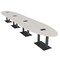 Skutchi Designs Oval Conference Table With Power Unit, 48 in W, 264 in L, Ivory HAR-OVL-48X264-DOU.BK-K458-EBLK - alternate 1