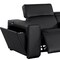 Homeroots 130" Black Top Grain Leather Reclining Metal USB Sofa 720394 - alternate 9