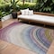 Homeroots 10' X 14' Beige Purple And Ivory Abstract Washable Indoor Outdoor Area Rug 577288 - alternate 1