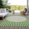 Homeroots 3' X 5' Green And Gray Striped Washable Indoor Outdoor Area Rug 597157 - alternate 9