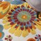 Homeroots 5' Ivory Blue Orange Red And Yellow Round Floral Indoor Outdoor Area Rug 546843 - alternate 8