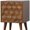 Homeroots 22" Chestnut Solid Wood Carved Geometric Two Drawer Nightstand 722578 - alternate 3