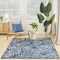 Homeroots 6' X 9' Navy Blue And Ivory Palm Leaf Indoor Outdoor Area Rug 550200 - alternate 7