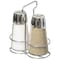 Basicwise Multifunctional Glass Salt and Pepper Shaker Set with Stainless Steel Holder - Perfect for QI004715 - alternate 7
