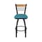 Holland Bar Stool Co Eleanor 30in Swivel Bar Stool with Black Wrinkle Finish, Medium Back and Graph Tidal Seat 880 - alternate 7