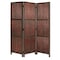 Homeroots 72" Brown Wood Folding Three Panel Screen Room Divider 274880 - alternate 6