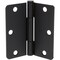 National Hardware Squeak Guard 3-1/2'' Matte Black Hinge with 1/4'' Radius, 3-Count N830-446 - alternate 1