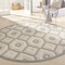 Homeroots 8' Cream And Gray Round Geometric Indoor Outdoor Area Rug 550654 - alternate 7