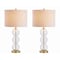Jonathan Y Bella 27" Glass Triple-Sphere LED Table Lamp, Clear/Brass, 2PK JYL1070A-SET2 - alternate 1