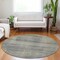 Homeroots 8' Khaki Beige And Gray Round Striped Washable Indoor Outdoor Area Rug 588090 - alternate 7