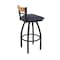 Holland Bar Stool Co Revelle 36in Swivel Extra Tall Bar Stool, Black Wrinkle Finish, Medium Back and Graph Anchor Seat 881 - alternate 6