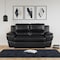Homeroots 69in Black And Silver Faux Leather Love Seat 329476 - alternate 3