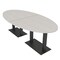 Skutchi Designs Oval Conference Table With Power Unit, 48 in W, 96 in L, Ivory HAR-OVL-48X96-DOU.BK-K458-NA - alternate 1