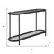 Homeroots 52" Black and Clear Glass Solid Wood and Steel Oval Console Table With Shelf 668876 - alternate 7