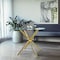 Fab Glass And Mirror 42in Flat Round Hydra Dining Table with Clear Glass Top and Gold Finish Base, Elegant Round Glas DT-0142-GD - alternate 4