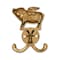 Homeroots Two Hook 2in Antiqued Gold Cast Iron Pig Wall Hooks 724077 - alternate 6